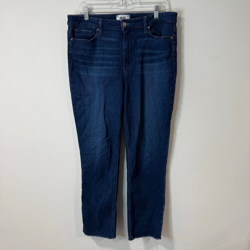 Paige Women's‎ Cindy Jeans Straight Leg Stretch Blue Stretch 33